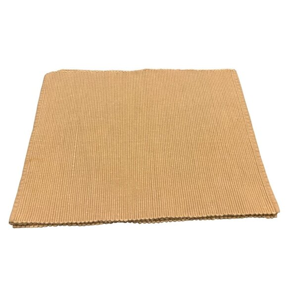 Handwoven Beige Cotton Ribbed Placemat 17x13 Inches set of 4 - Picture 1 of 4